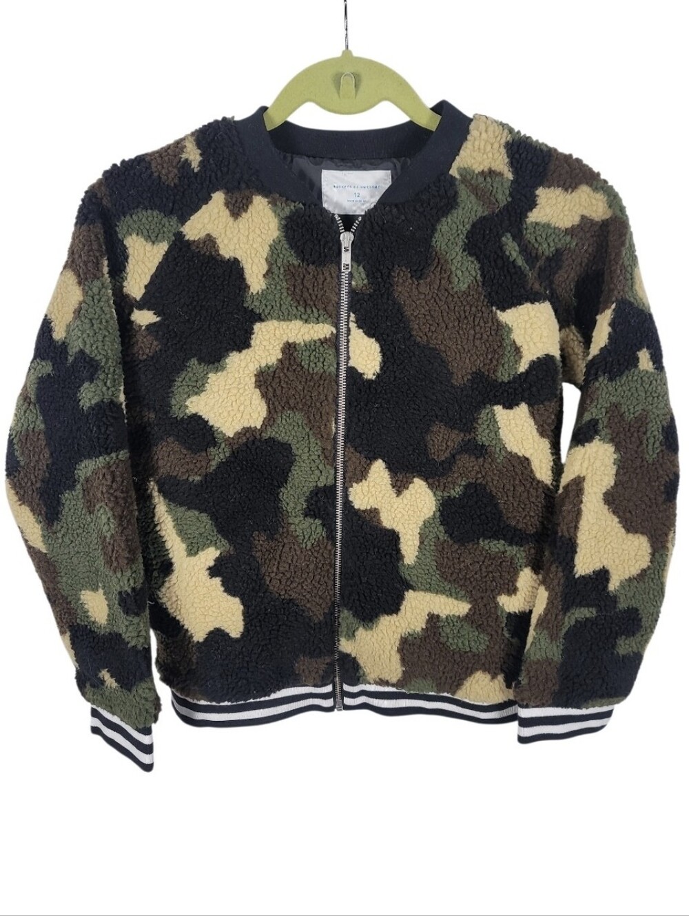 Girl's Rockets of Awesome Camo Sherpa Bomber Jacket 12